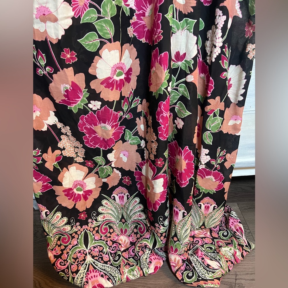 Anthropologie Floral Jumpsuit - Black and Pink - Picture 7 of 12